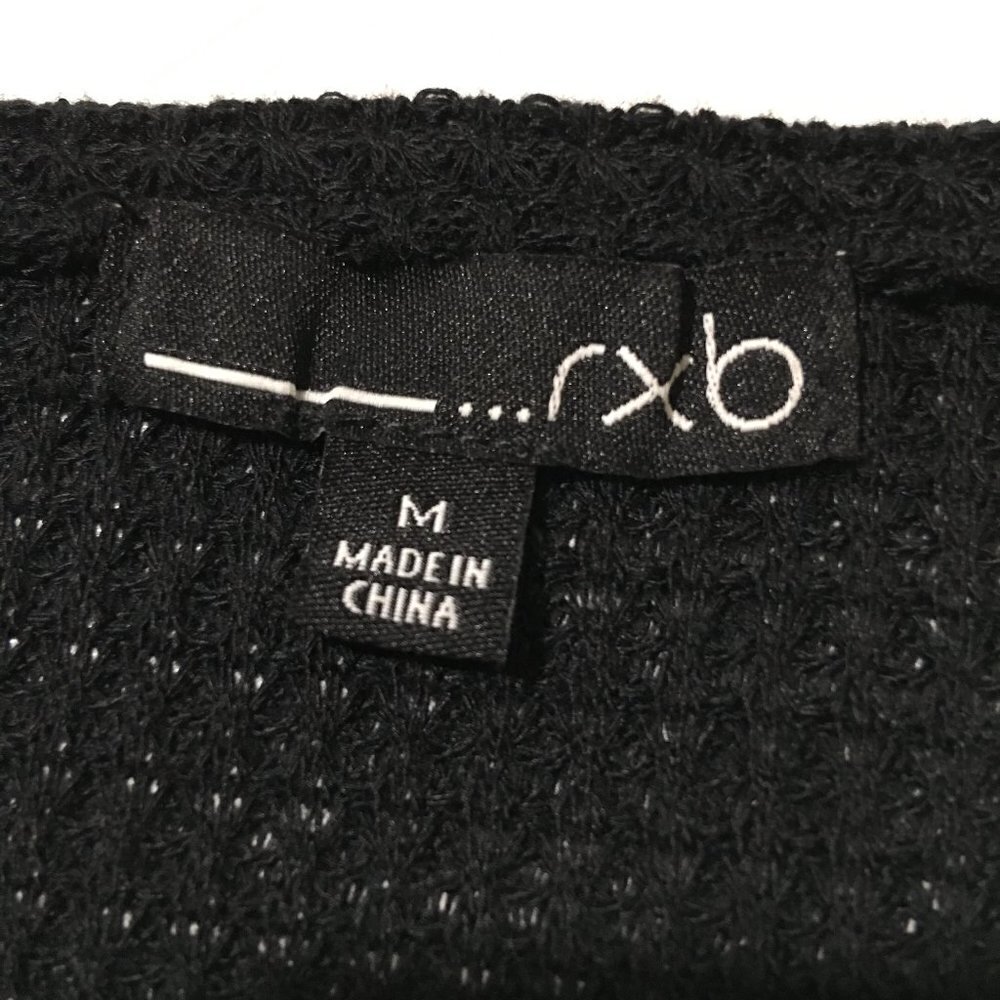 RXB Pullover Cold Shoulder Knit Top Black - Picture 6 of 7